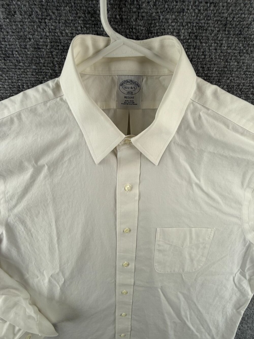 Brooks Brothers Regent Non-Iron White 16.5 34/35 Cotton Shirt Men Long Sleeved